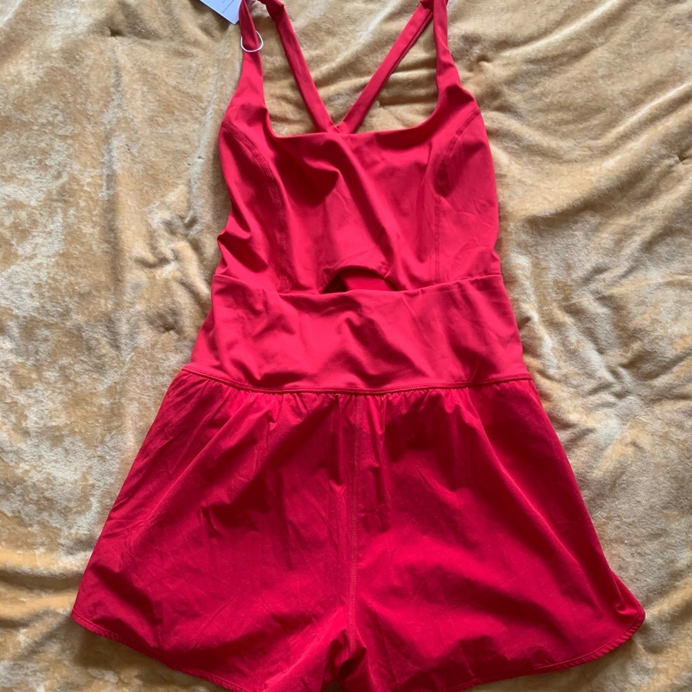 Women’s Running Romper Race Day Red Size Medium